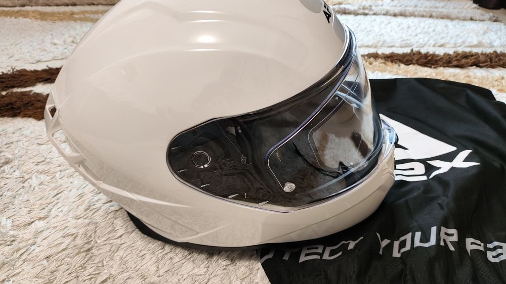 Casca moto integrala Apex FI200 alb lucios XXL