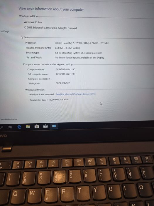 Lenovo Thinkpad X1 Carbon i5 gen 7th sim 4G,  baterie