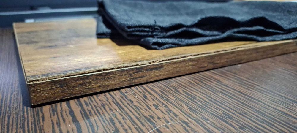 Masuta laterala ingusta HOOBRO, cu spatiu depozitare, negru si maro