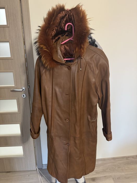 Дамско кожено палто XXL