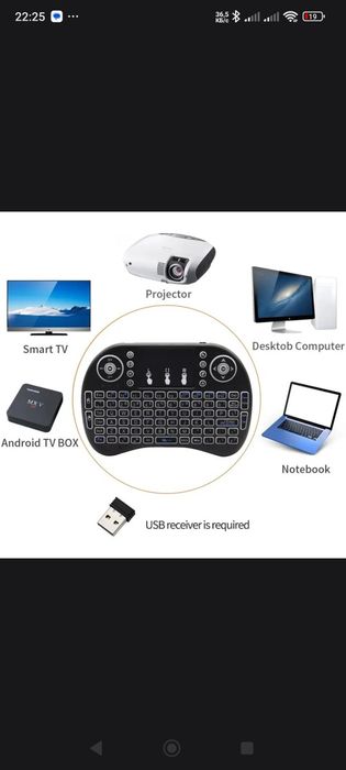 Беспроводная клавиатура мультимедийная с тачпадом