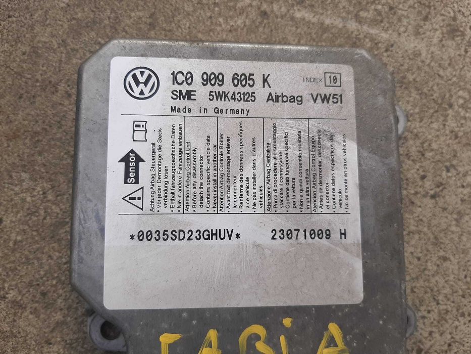 kit airbag skoda fabia 2  5j1880204 5j0880201b  1c0909605k