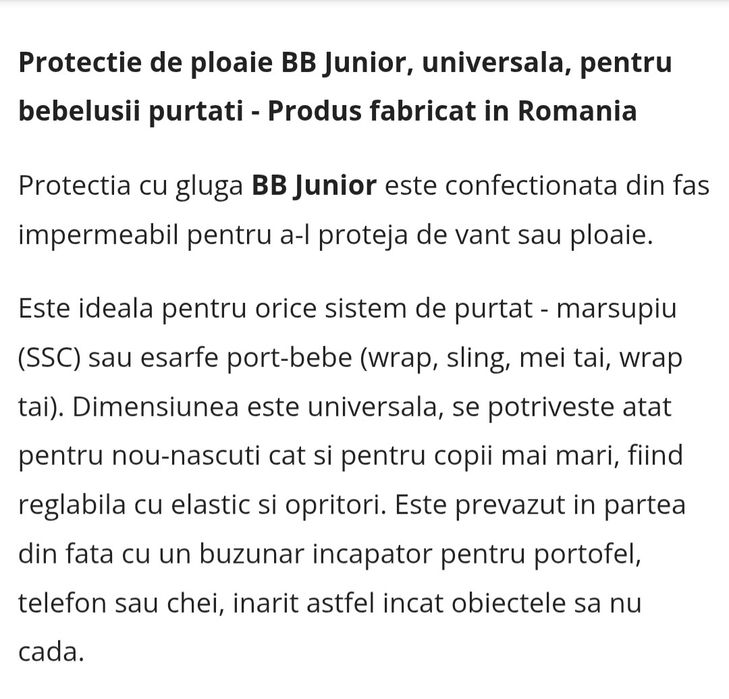 Protecție pentru sistem de purtare