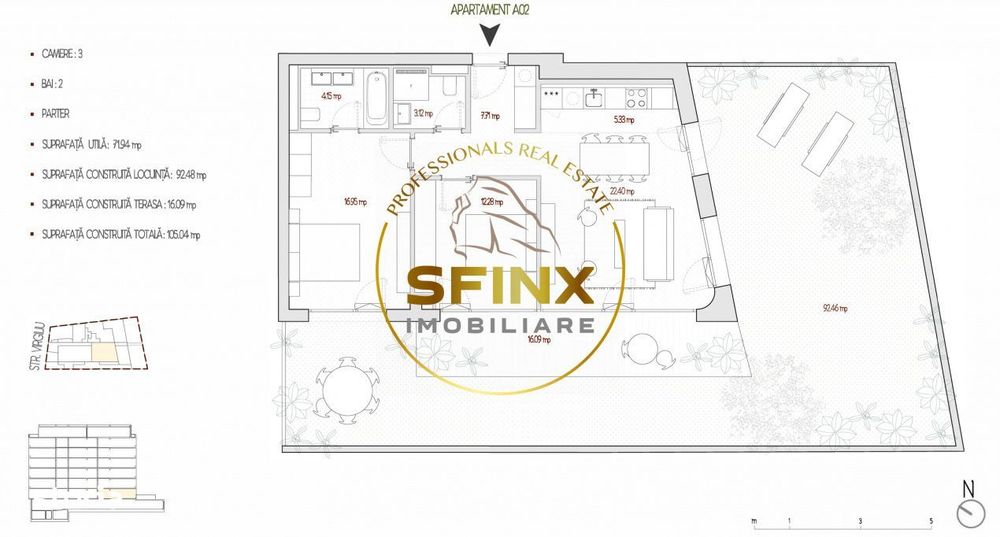 3 camere cu gradina | Stirbei Voda | Imobil Nou 2023 Boutique