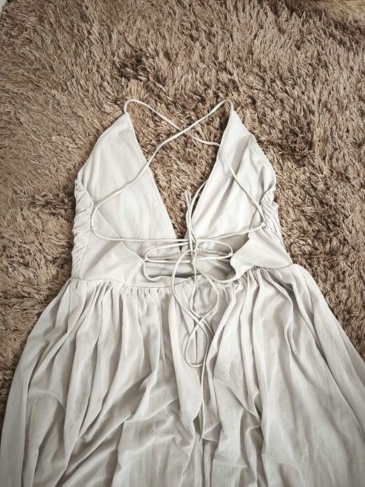 Дамска дълга сива рокля