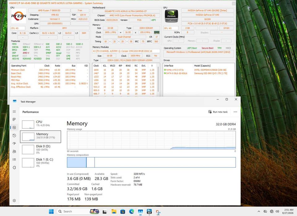 Kit Ryzen 7 5800X3D X470 Cooler Sursa Carcasa