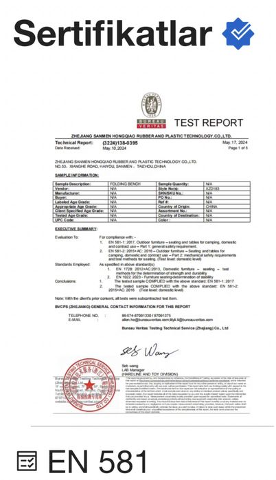 Уличный сверхпрочный складной стул из полиэтилена. Stul qulay