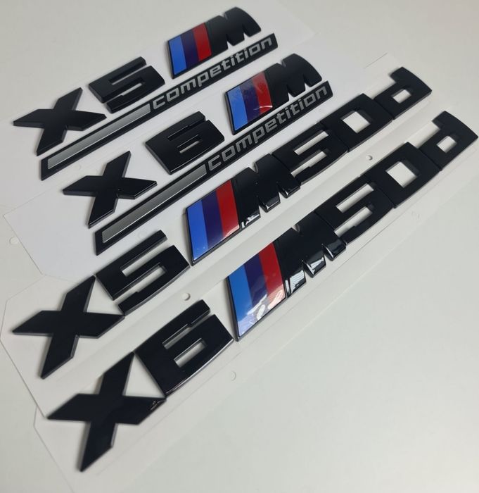 Emblema-Sigla-Logo-Stema-Haion-Spate-Portbagaj-Bmw-X5-M50d-X6-M50d-X5M-Competiton-X6M-Competition-X5M50D-X6M50D-Negru-Lucios