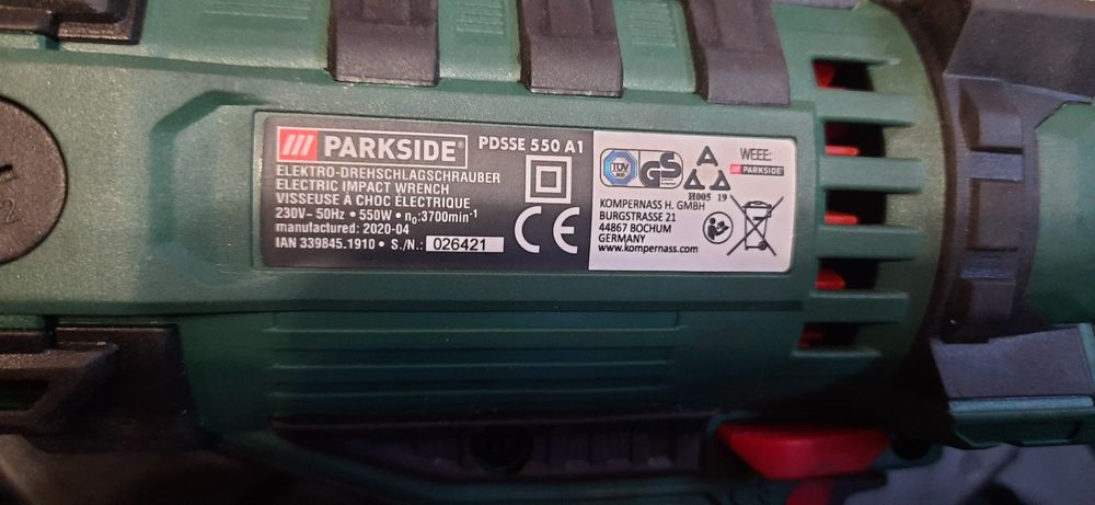 Maşină electrică de înşurubat cu impact tangenţial Parkside 550 A1,Nou