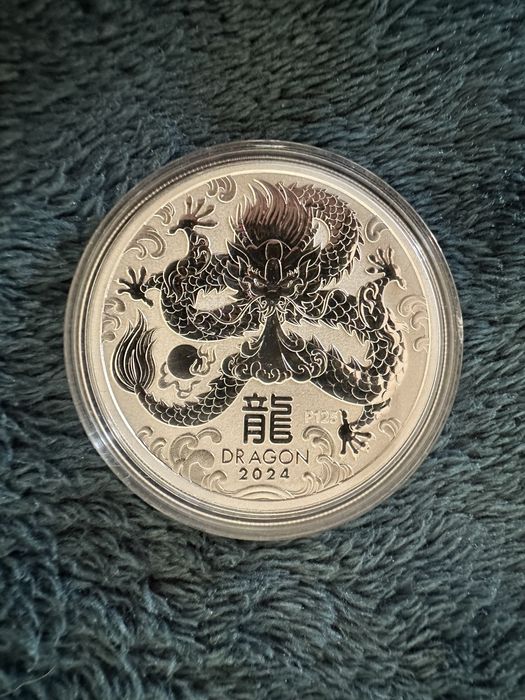 Сребърна монета Лунар Дракон 2024