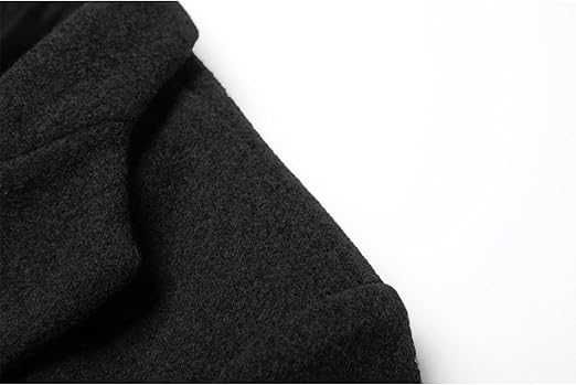 Palton de iarnă pentru bărbați Palton lung slim fit din lână – Negru XL