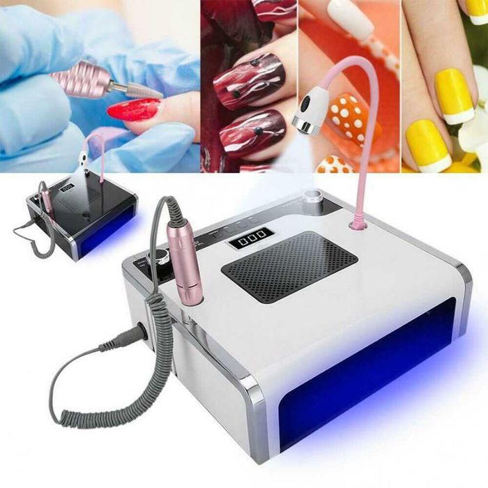 4 в1 Прахоул.,Ел.пила и ЛЕД/УВ Гел/Лак Печка-лампа 108 в. Черна и Бяла