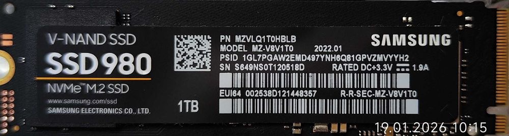 SSD 1TB Samsung 980 NVME