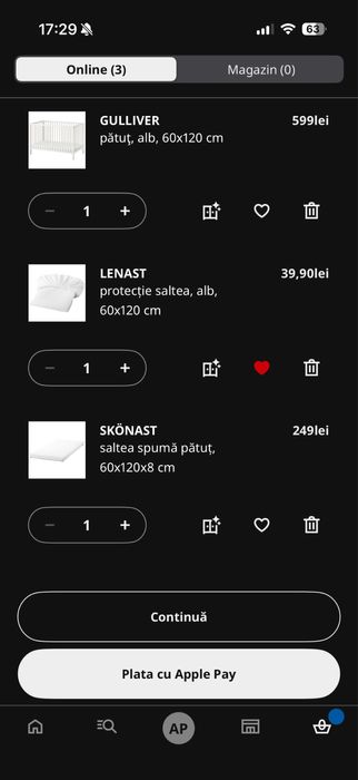 Pachet Ikea Patut bebe + saltea + protectie saltea impecabile