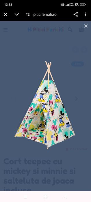 Cort teepee cu mickey si minnie