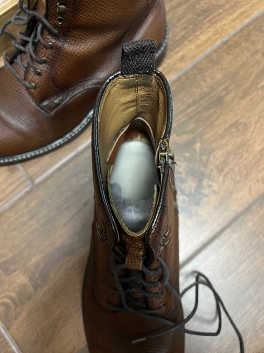 Мъжки зимни боти Massimo Dutti - естествена кожа, размер 44, кафяв