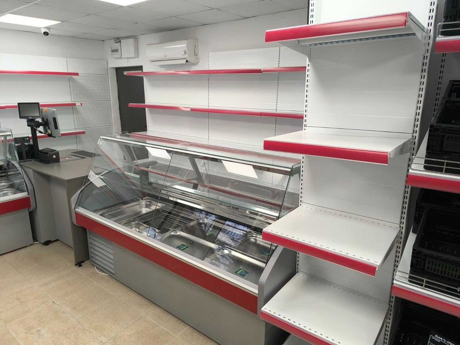 НОВО! Стелажи за магазин, рафтове, оборудване, етикетни принтери!