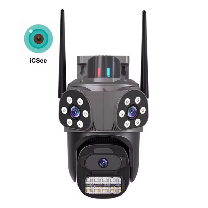 10MP ТРОЙНА Широкоъгълна водо/прахо устойчива Wifi камера ICSEE