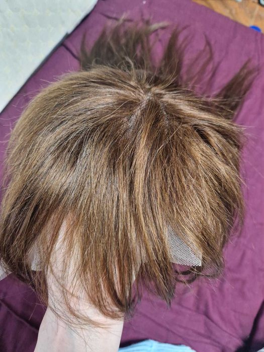 peruca  par natural uman 100% noua cu breton fin