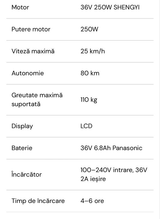 Bicicleta Electrica R2 Skiron Urban 7 Ah 250W 36V- Rosu