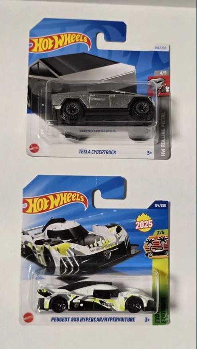 Hot Wheels — set 5 mașinuțe (Nissan 350Z, Tesla, Peugeot, Mazda)