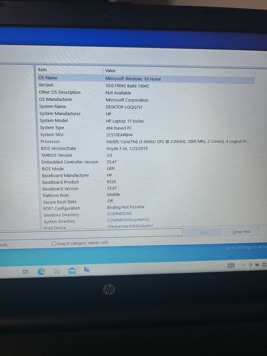HP Laptop  i3 / 4GB RAM