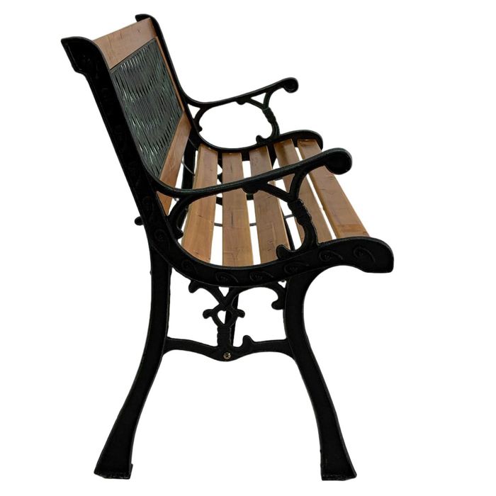 Bancă grădină lemn/oțel/PVC