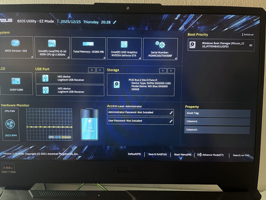 Laptop ASUS TUF F15 gaming vine cu windows 11 pro activat