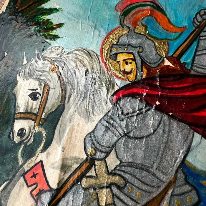 Icoana pictată manual cu Sfântul Mare Mucenic Gheorghe