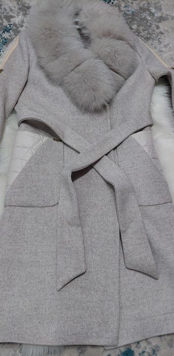 Palton cașmir cu blaniță naturală 38-40