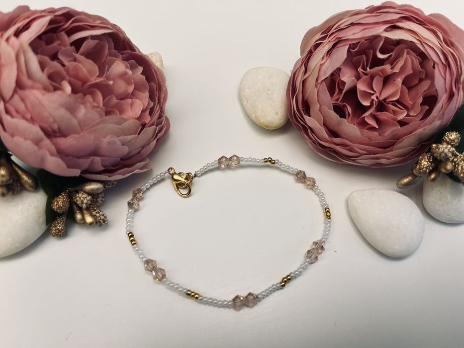 Ръчно изработени бижута, гривна и колие + кутия и торбичка