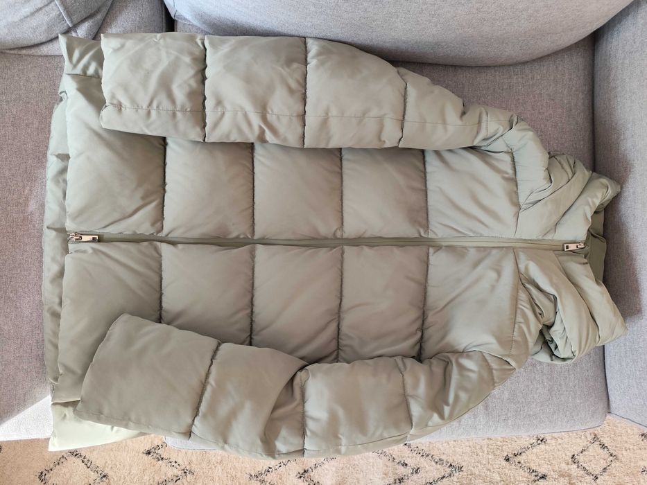 Дамско зимно яке Mango, ватирано с подплата, цвят маслинено зелен