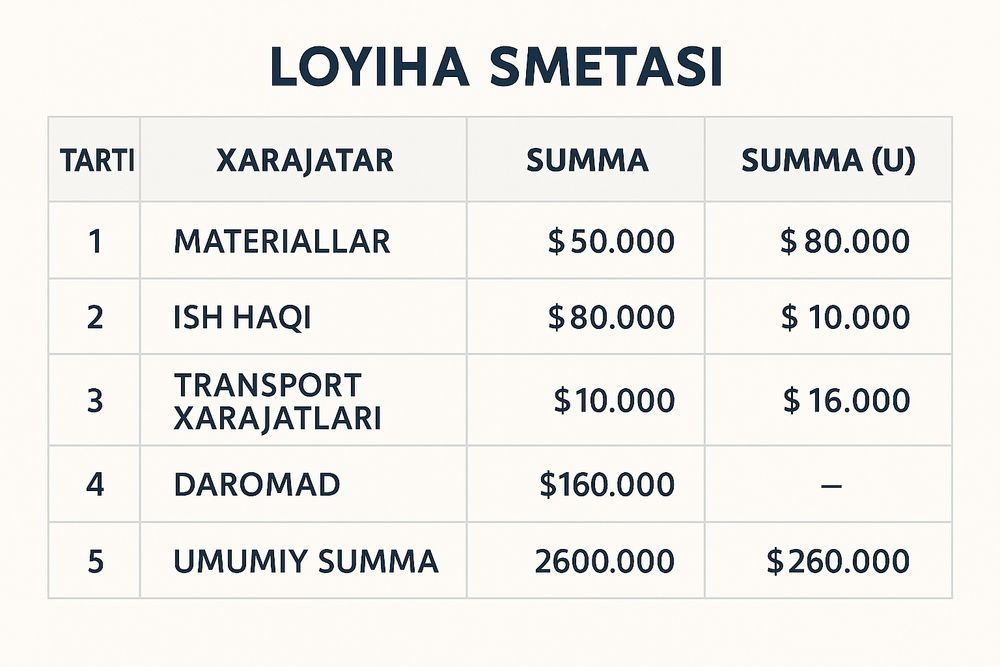 Лойиха объёмларини ва контрольный обмер хисоблаб бериш