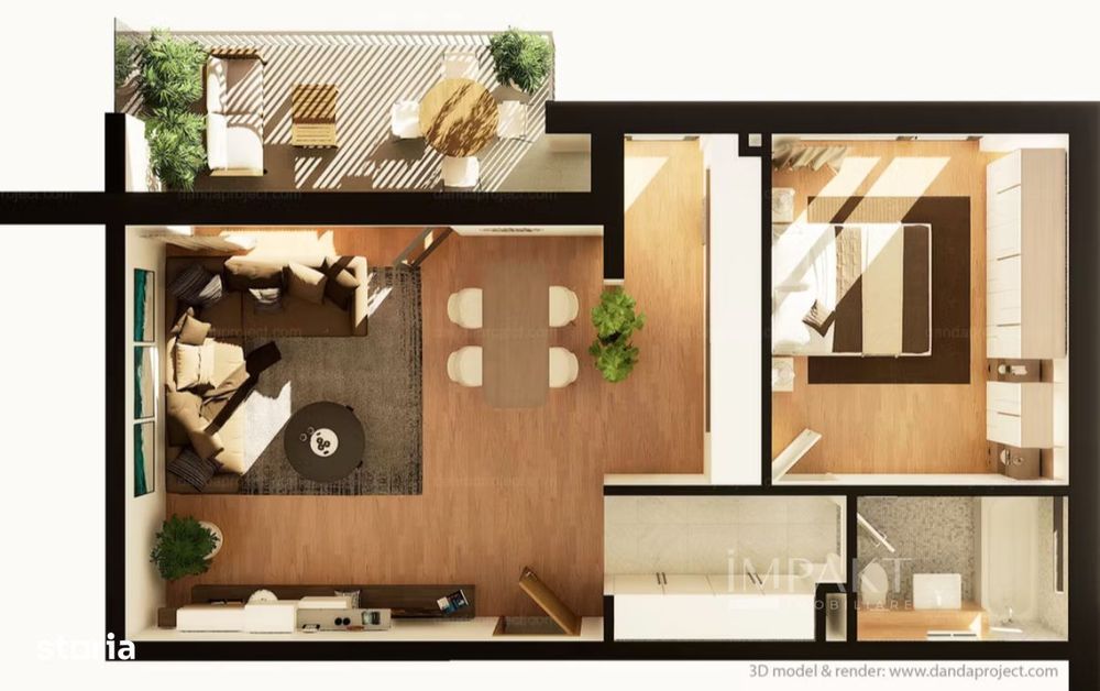 Apartament spatios cu 2 camere semidecomandat Intre Lacuri