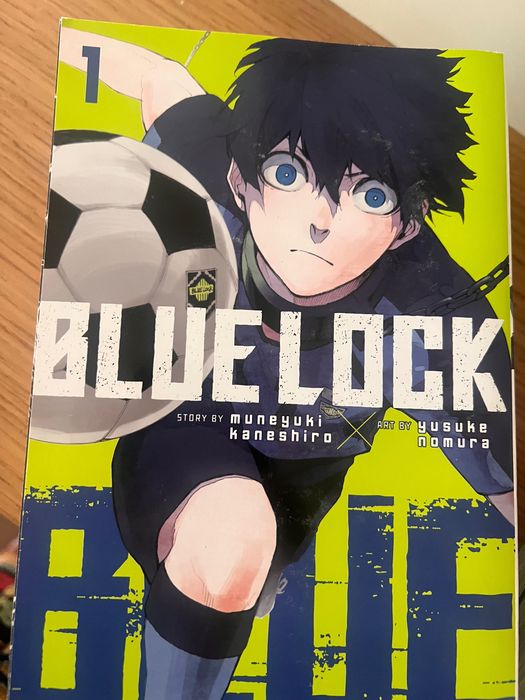 Manga books Demon Slayer, BlueLock, One Punch Man, DragonBall and Moriaty