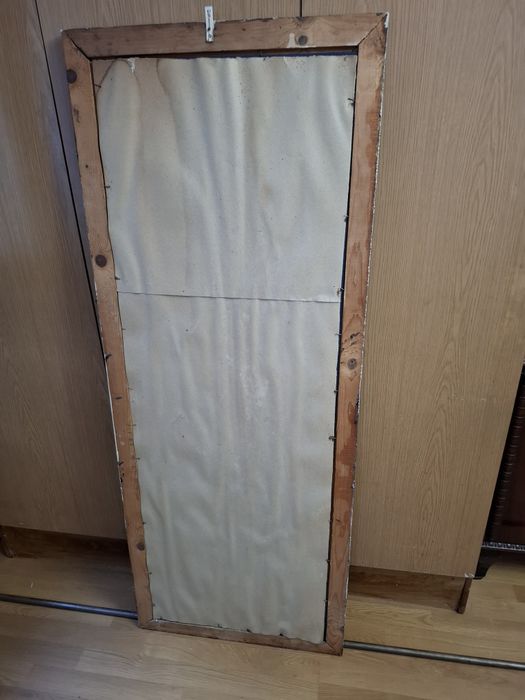 Oglindă mare vintage 60x150 cm – Ramă lemn cu patină autentică aurie