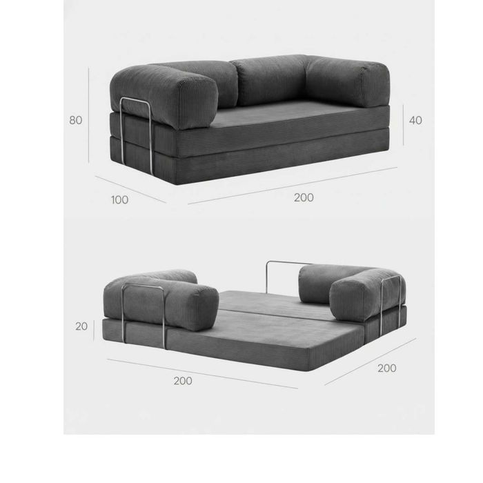 Компресиран, ортопедичен диван Forest tales, размер 2000х1000х700 мм