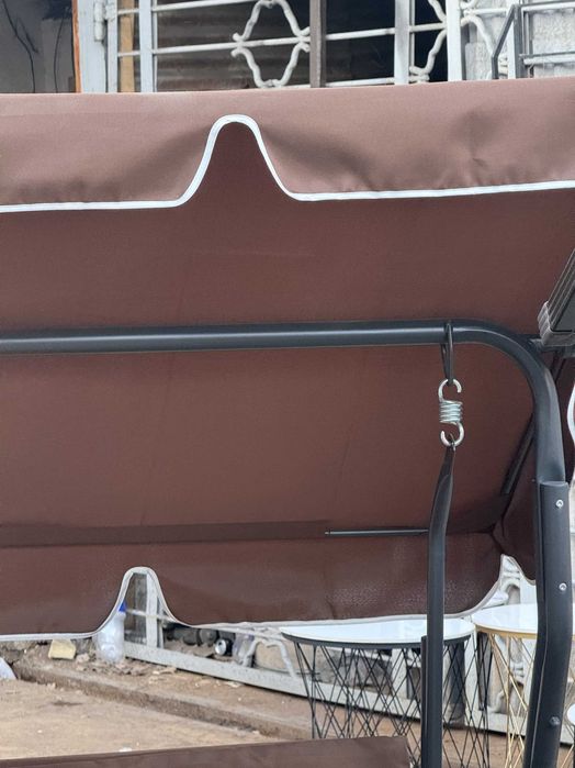 3-местный садовый качели с зонтиком, современный и удобный для террасы