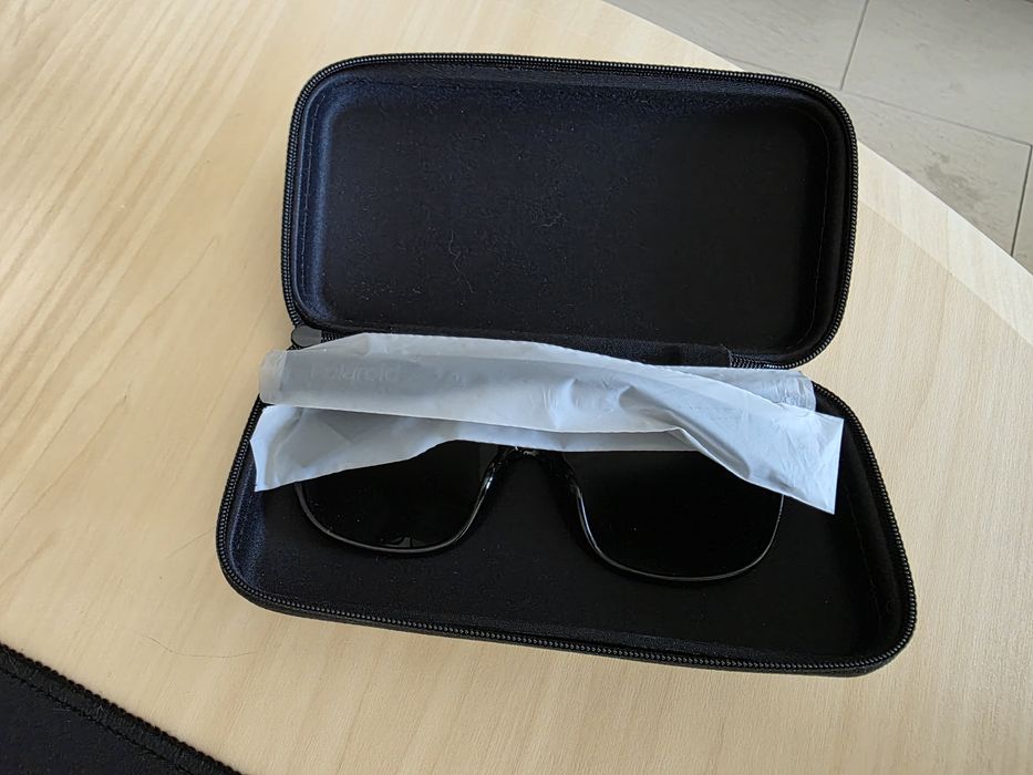 Ochelari de soare Polaroid Rectangular Shiny Black/Dark Grey Polarized