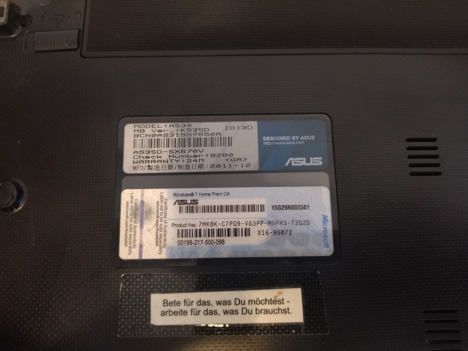 Laptop Asus i7 2670QM, 6 GB, ssd 512 GB, GT 610M