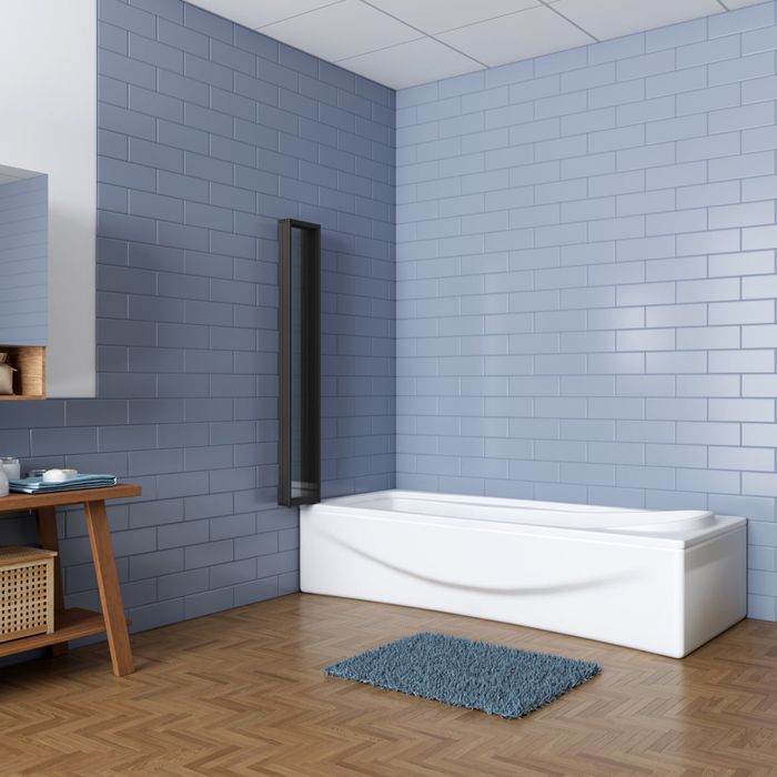 Paravan de duş pliabil AICA Bathrooms, negru mat, 1200x1400 mm