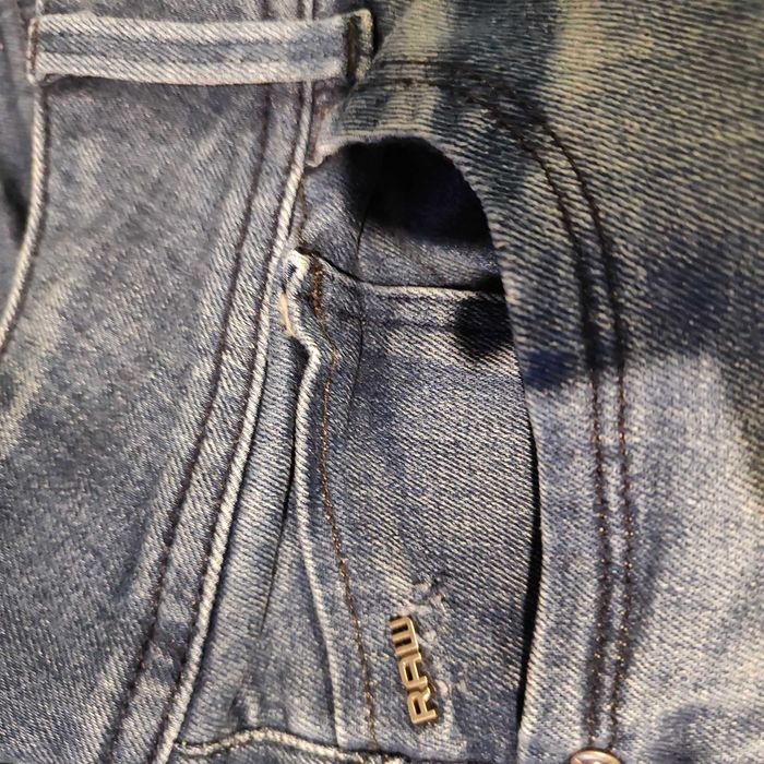 Дамски дънки G Star Raw Mid Skinny 27/30 сини изтъркани