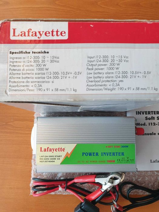 Vand invertor marca italiana Lafayette - 24V 300W - 220V