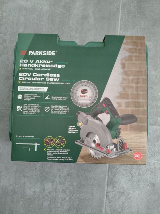 Ferăstrău circular parkside pe acumulator 20v