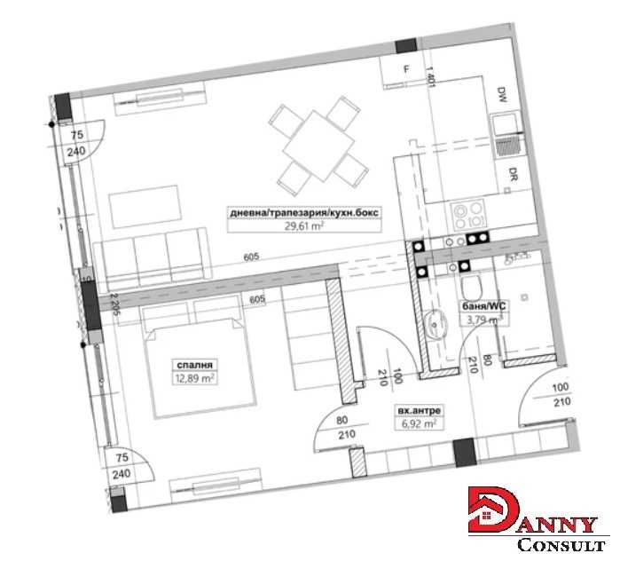 Продава се Двустаен апартамент в Велико Търново, Акация - 77 кв.м за 1052 €/кв.м - Снимка #1