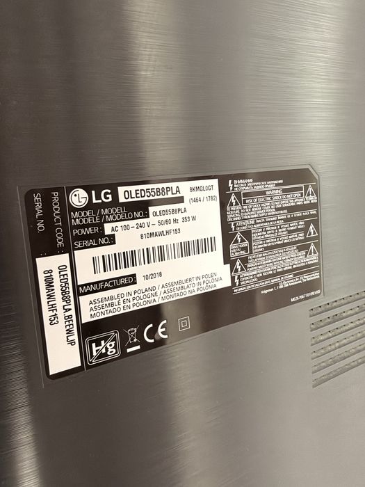 LG OLED 55B8PLA 4K HDR Smart TV – 55