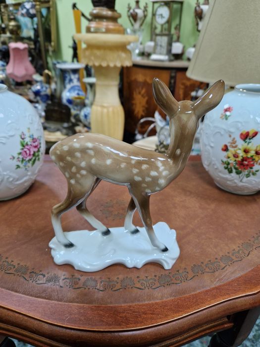 Уникална рядка антикварна колекционерска порцеланова фигура Graefentah