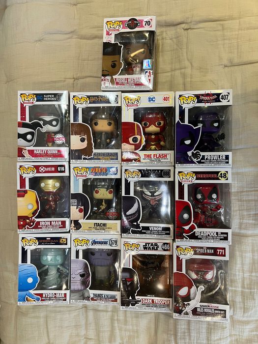 Funko Pop Russell Westbrook, Marvel, DC ,Naruto, Star Wars, spider-Man