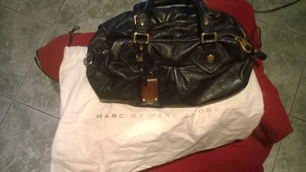 Poseta, geanta MARK JAKOBS din piele naturala neagra cu fermoar auriu