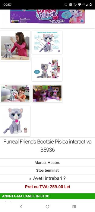 Pisica plus interactivă Fur Real, cadou Crăciun